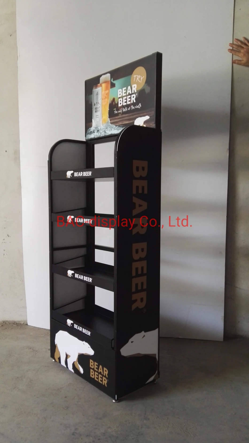 Supermarket Metal Beer Display Rack for Wholesales