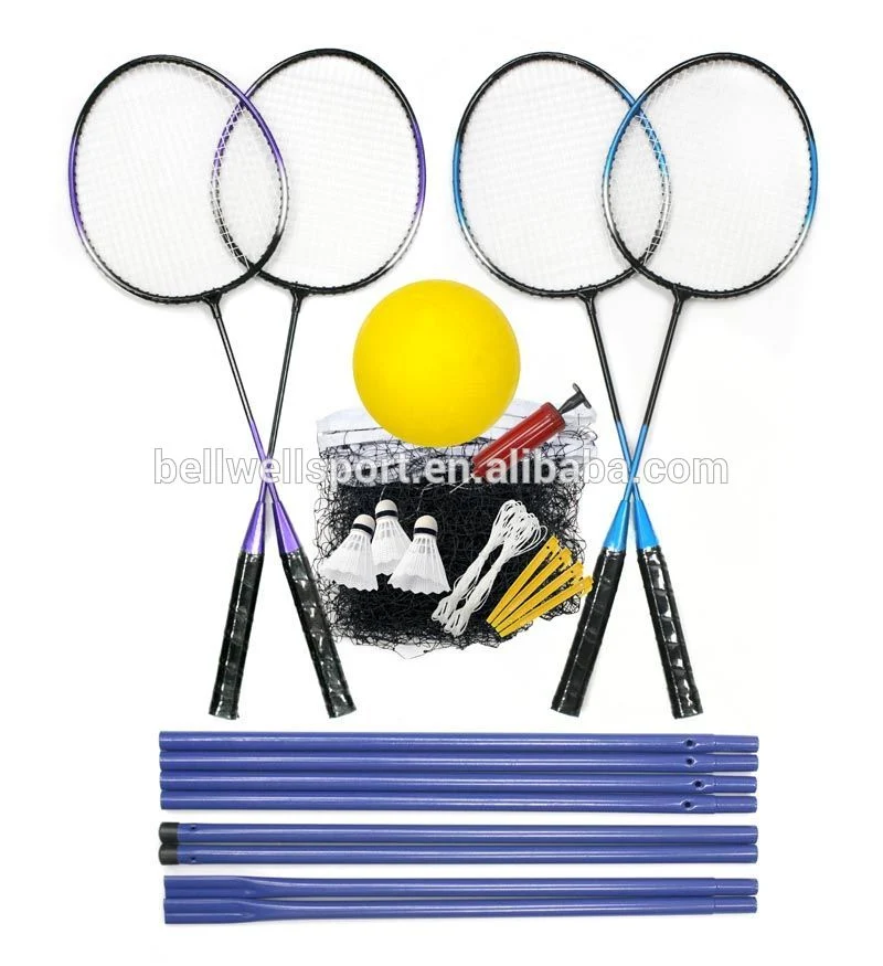 Adjustable Tennis Badminton Volleyball Net Portable Badminton Set Outdoor Folding