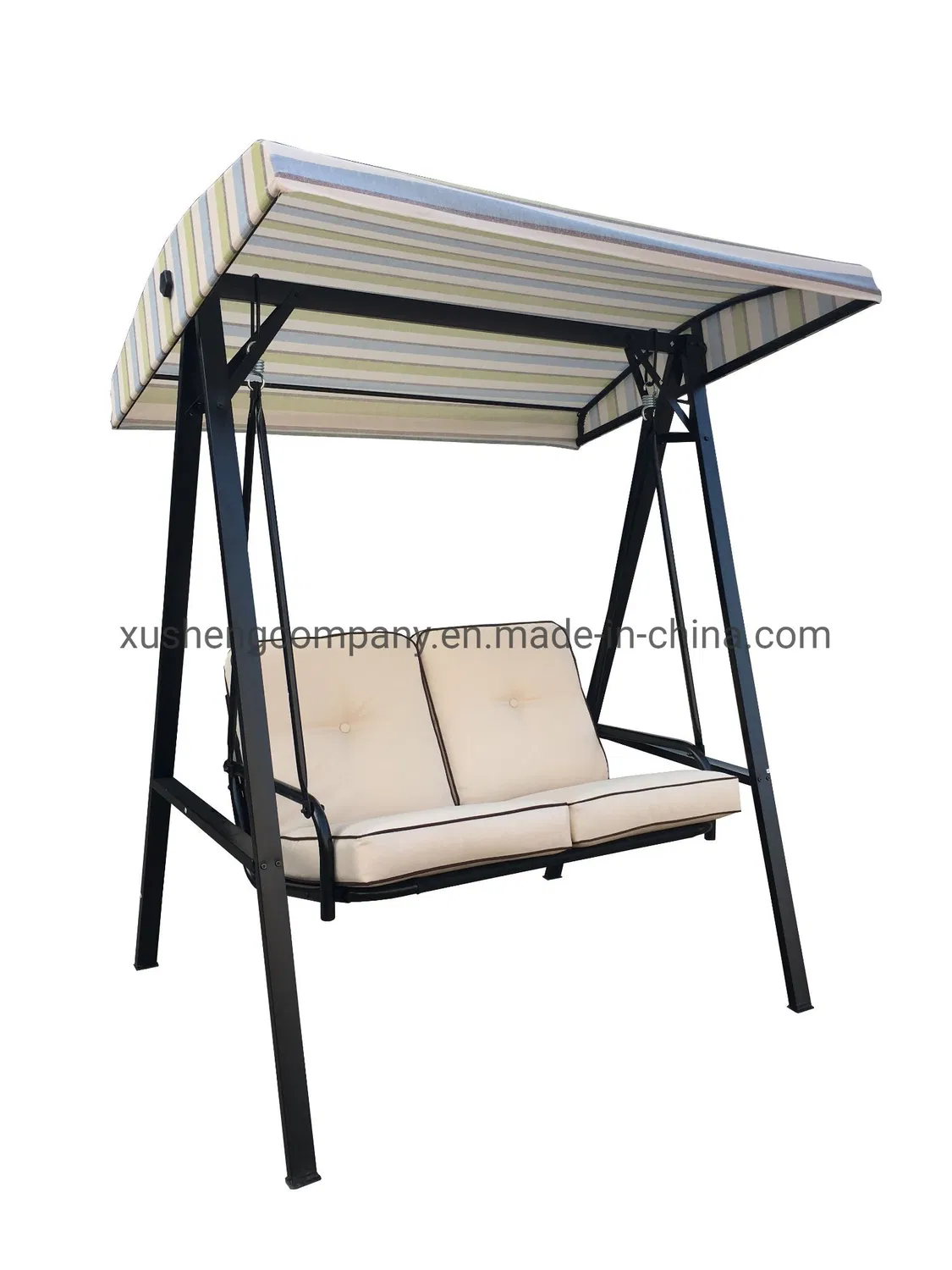 Columpio recto reclinable multifuncional columpio de mimbre de acero de 2 plazas